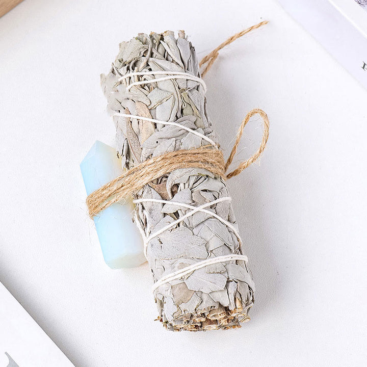 Prisme hexagonal en cristal de sauge blanche Olivenorma pour décoration d'aromathérapie 