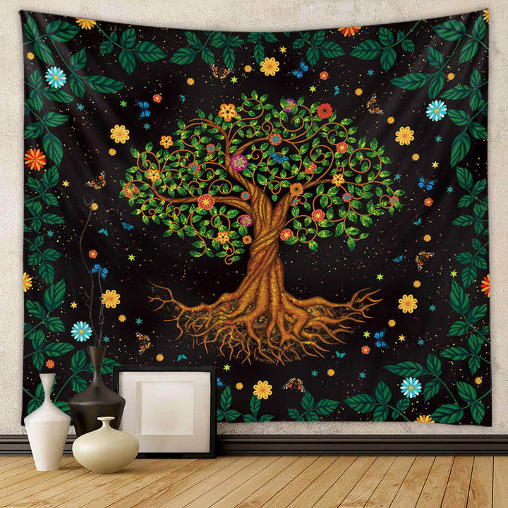 Tapisserie murale mandala colorée arbre de vie Olivenorma 