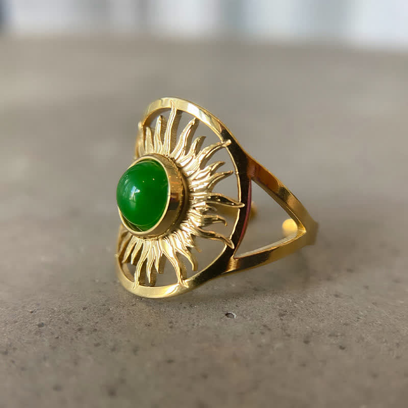 Olivenorma « Sun Arise » – Bague en jade vert céleste 