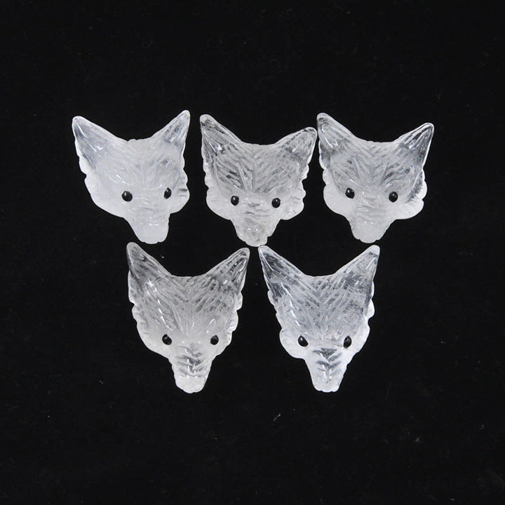 Tête de loup sculptée en cristal naturel Olivenorma, accessoire de décoration en pierres précieuses
