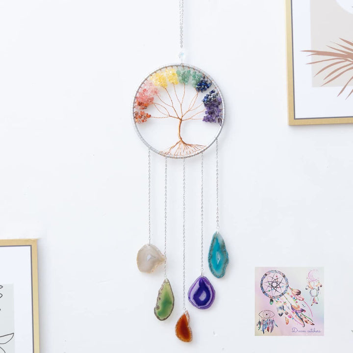 Décoration murale ornementale arbre de vie en agate chakra Olivenorma