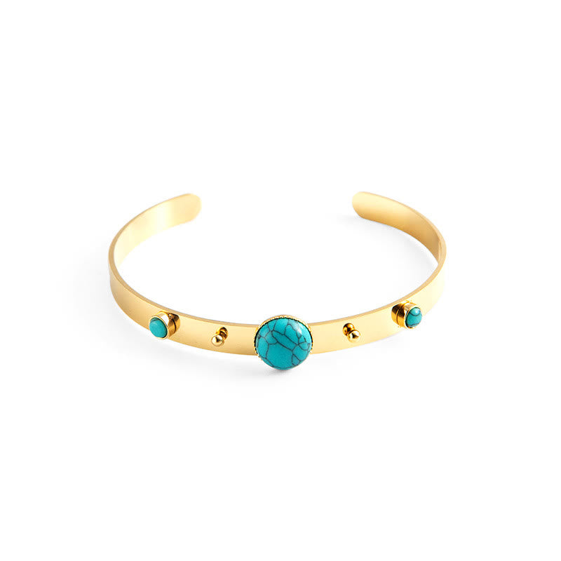 Bracelet ouvert en pierre naturelle de style ethnique bohème Olivenorma