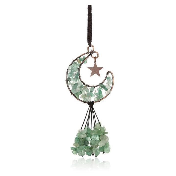 Carillon à vent en cristal de chakra de la lune et des étoiles Olivenorma