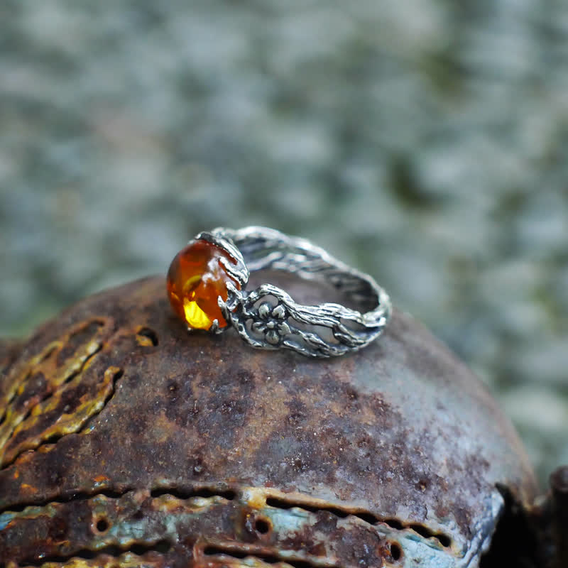 Bague Fleur d'Ambre Antique - image 5