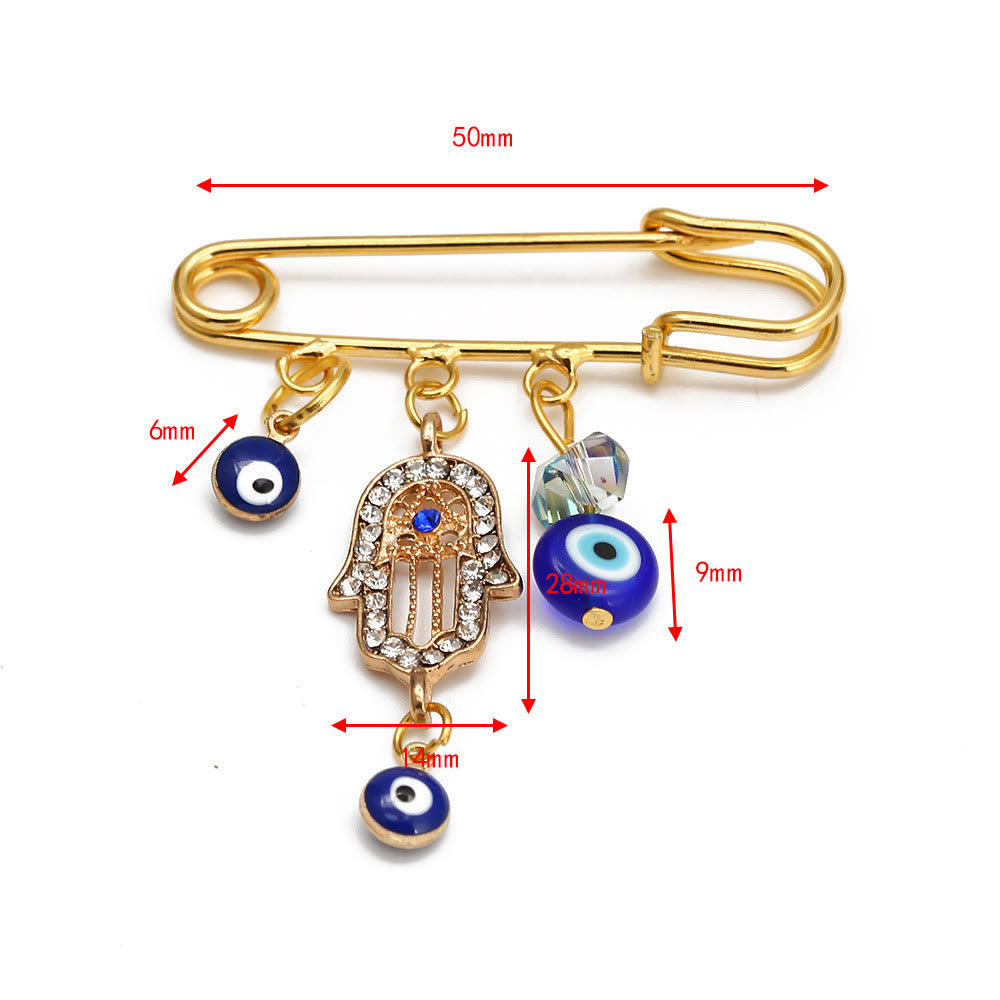 Broche Olivenorma série Evil Eye Hamsa - Œil maléfique et Hamsa en zircon blanc - image 15