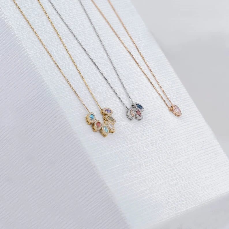 Collier de pierres de naissance en forme de larme Olivenorma Tears Of Joy 1-8