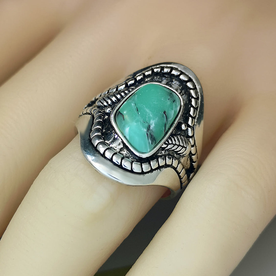 Bague vintage Olivenorma avec grande turquoise
