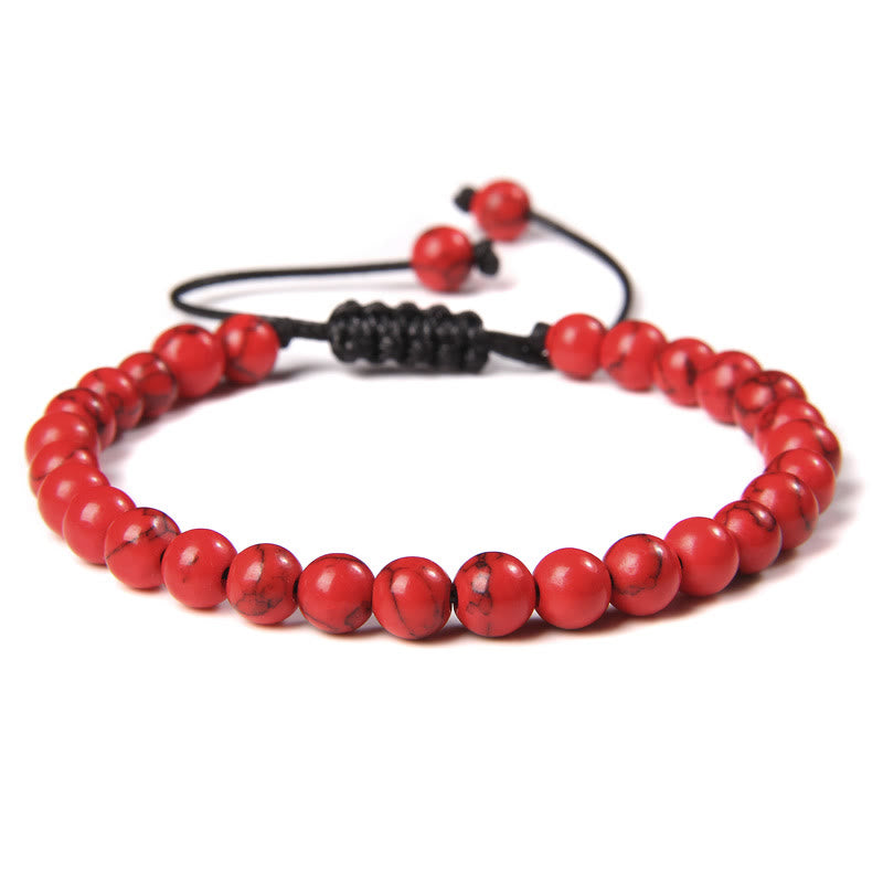 Bracelet tressé en perles de pierre naturelle de 6 mm Olivenorma
