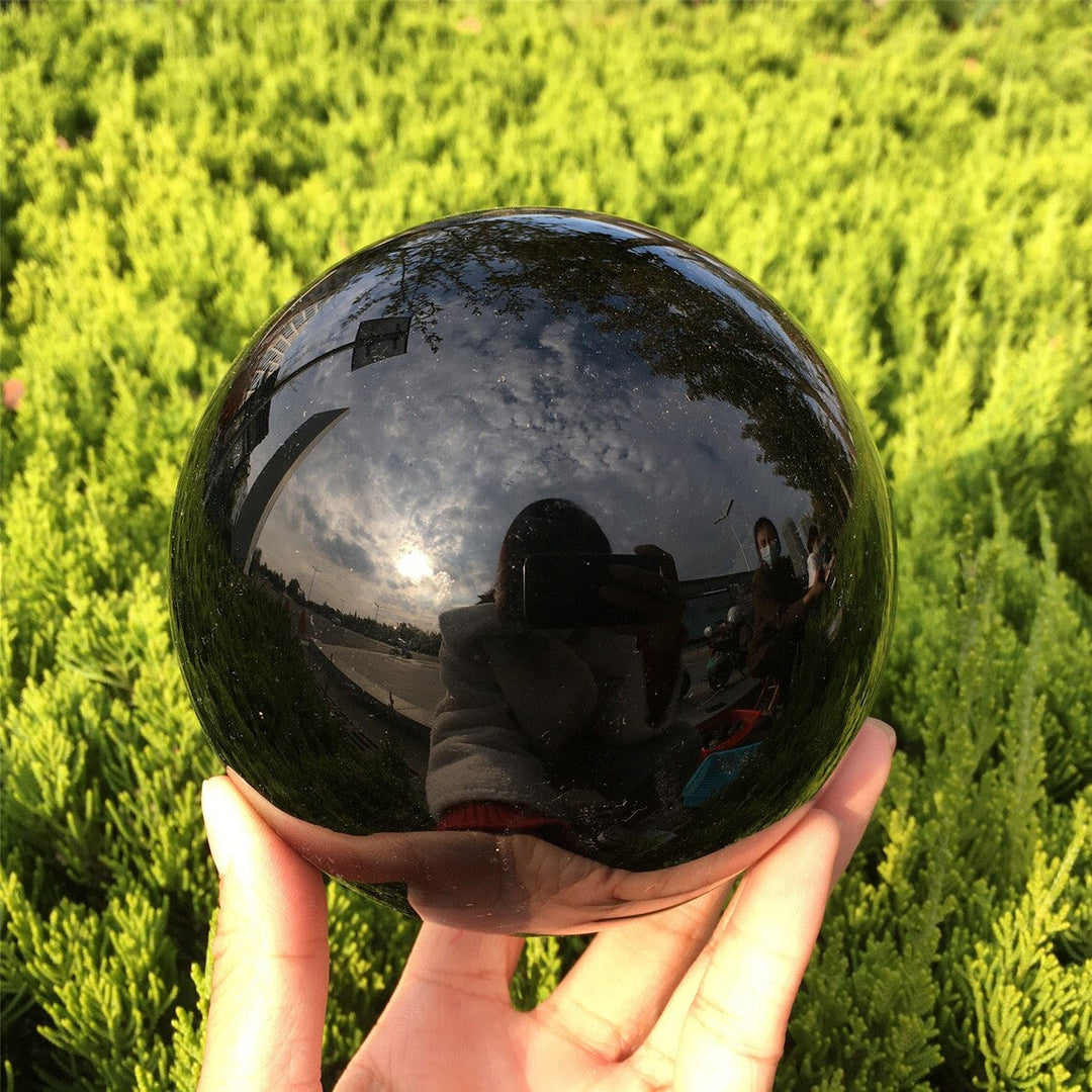 Décoration de sphère en cristal d'obsidienne Olivenorma