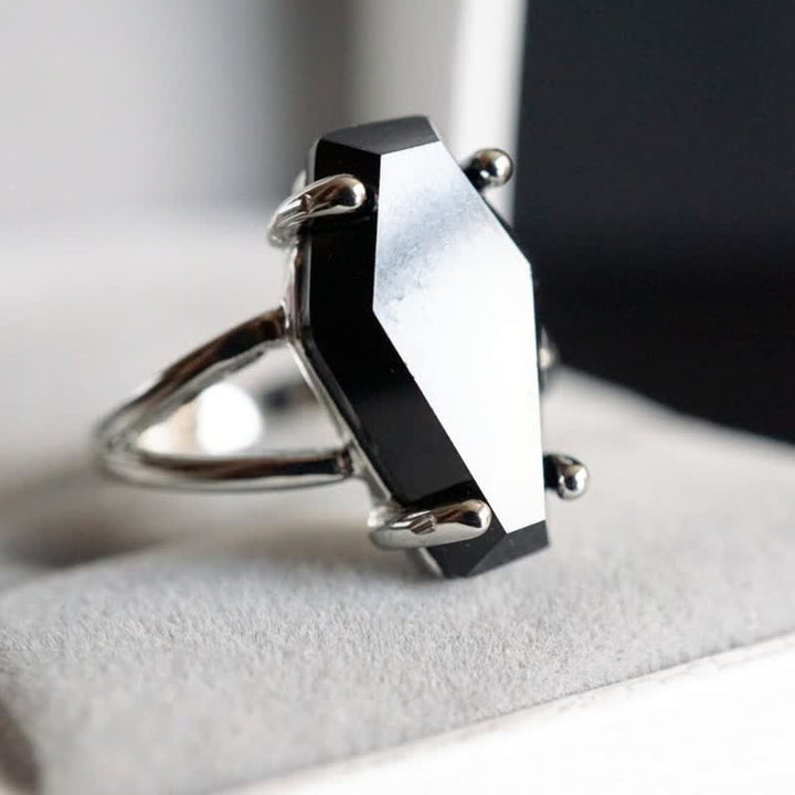 Bague cercueil en onyx noir Olivenorma