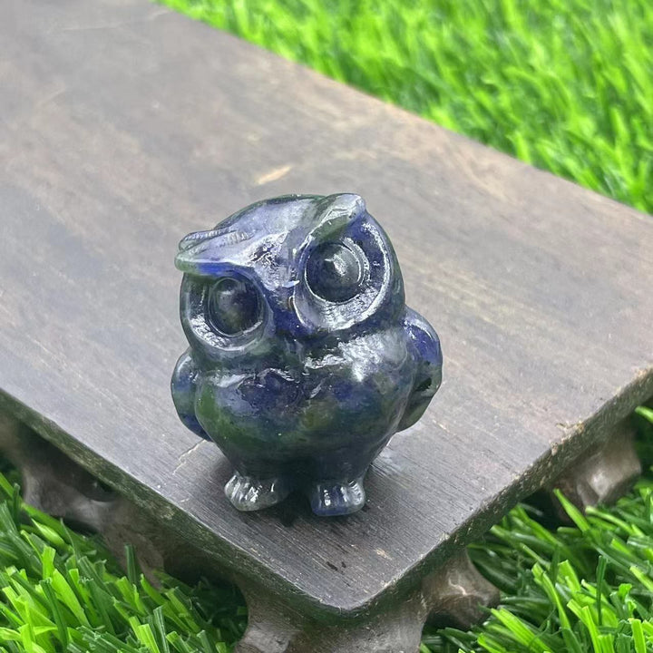 Ornement de hibou en cristal naturel Olivenorma de 3,5 cm, décoration en pierres précieuses