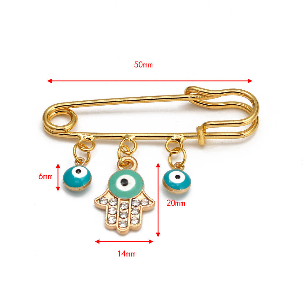 Broche Olivenorma série Evil Eye Hamsa - Œil maléfique bleu clair et Hamsa - image 6