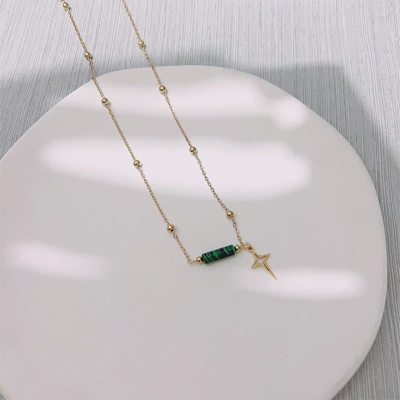 Collier et bracelet avec pendentif étoile en malachite naturelle Olivenorma