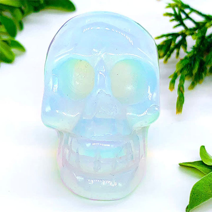 Décoration de crâne en cristal d'opalite Olivenorma