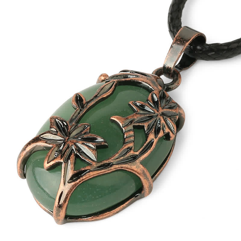Collier en cristal enveloppé de fleurs en laiton et améthyste Olivenorma