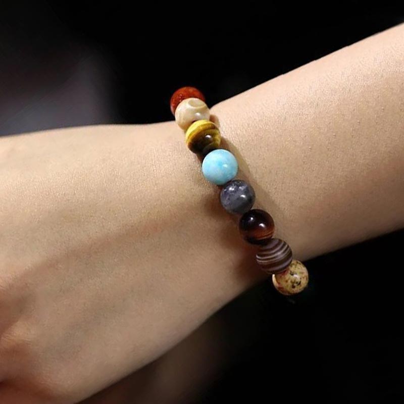 Bracelet de yoga en pierres colorées à sept chakras Cosmic Galaxy Olivenorma 