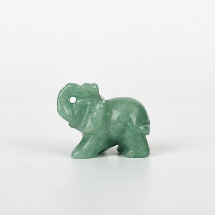 Figurine d'éléphant sculptée Olivenorma 1,5/2 pouces Décoration en pierres précieuses