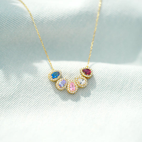 Collier carte cadeau Olivenorma Larmes de Joie 1-8 avec pierre de naissance en forme de larme - image 13