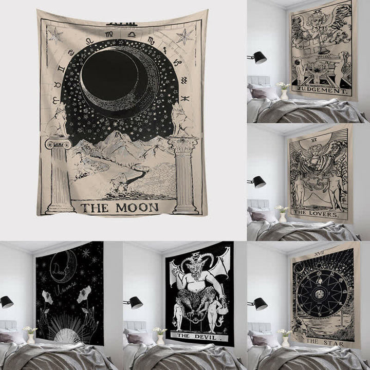 Tapisserie murale avec cartes de tarot