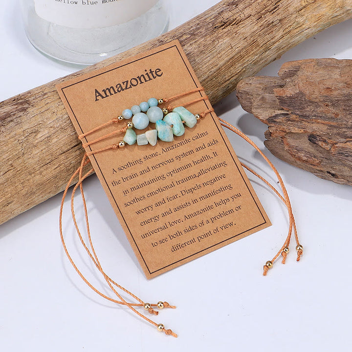 Ensemble de bracelets tressés en perles de gravier Olivenorma 