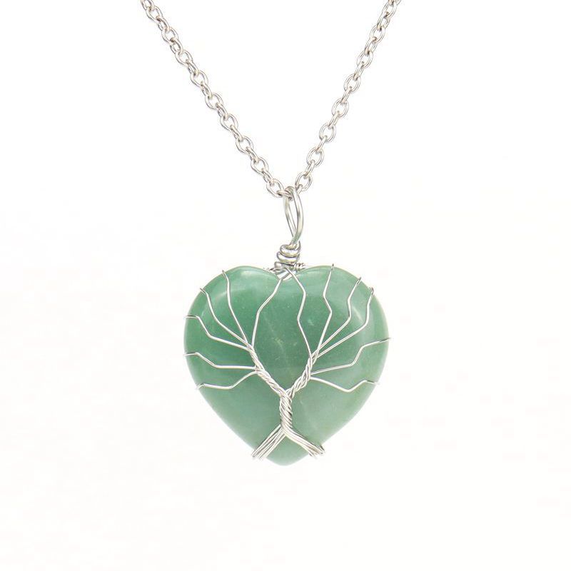 Collier coeur en cristal naturel Olivenorma 