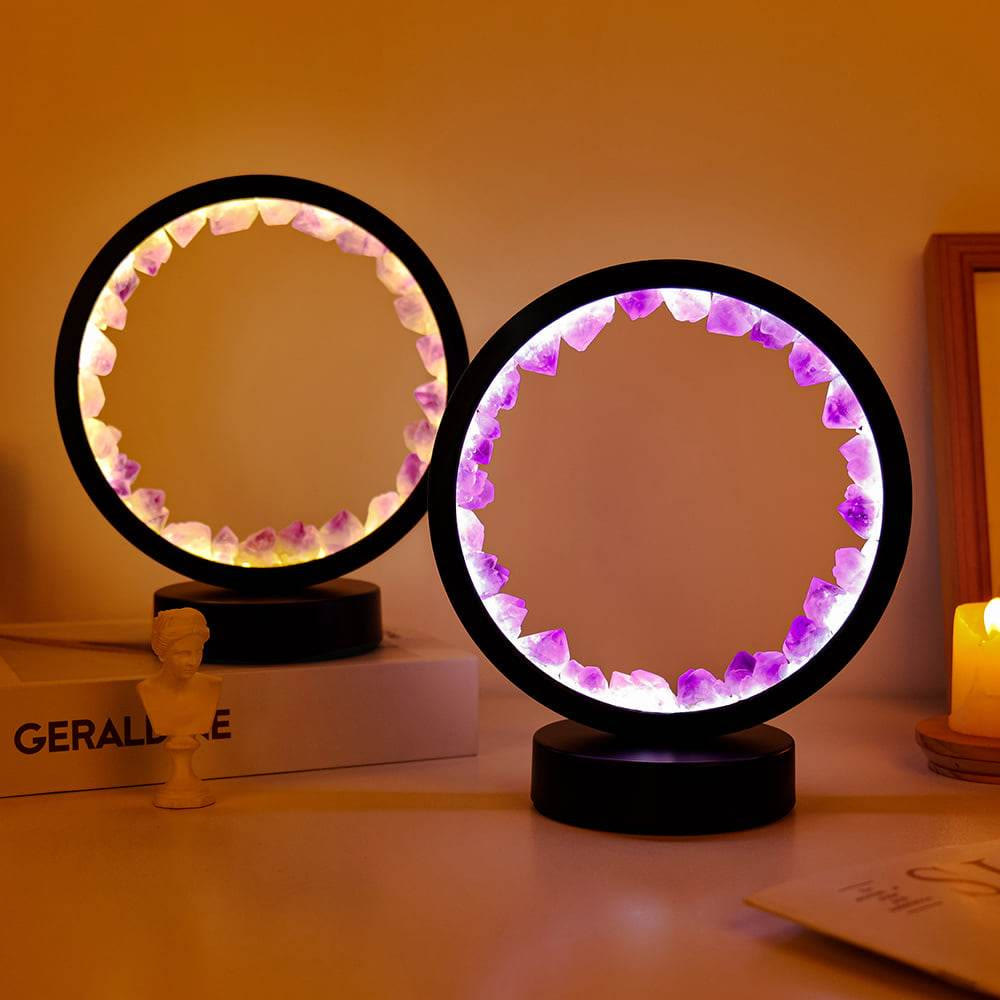 Lampe LED décorative rechargeable Olivenorma Natural « Cristal d'améthyste Zen Light » - image 1