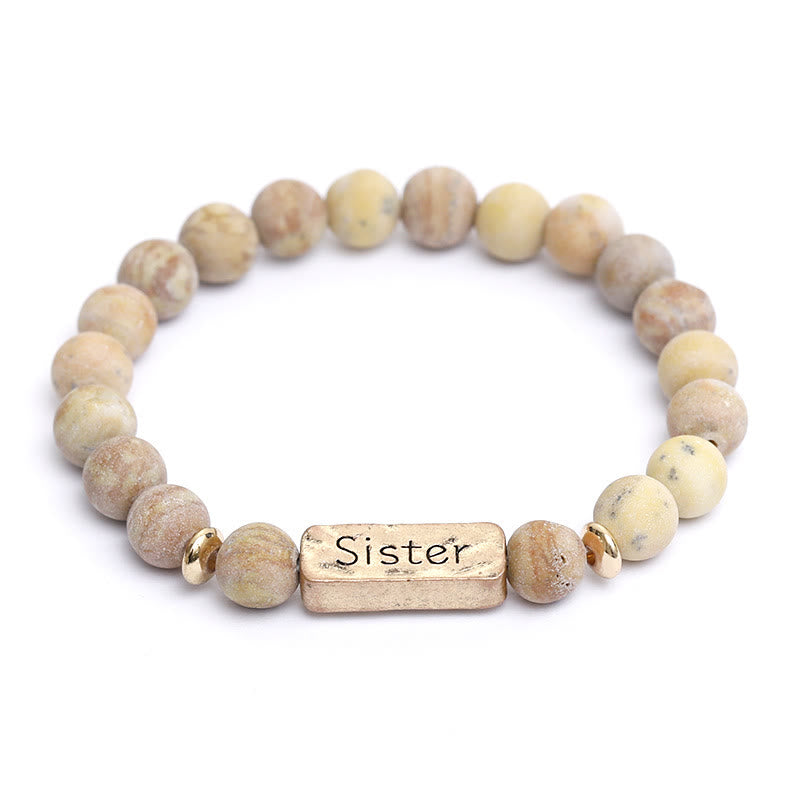 Bracelet gravé avec pierres précieuses naturelles Olivenorma Sister 