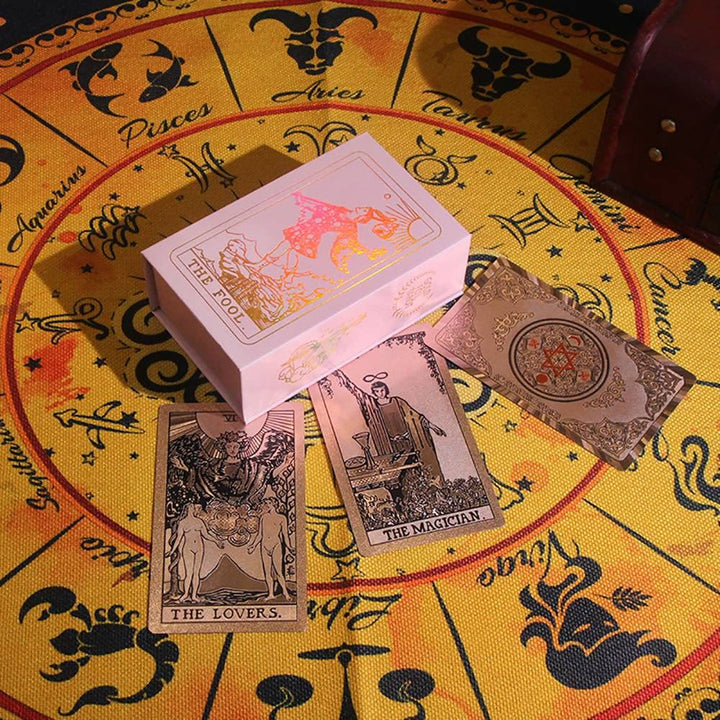 Cartes de tarot en feuille d'or rose bronzante Olivenorma
