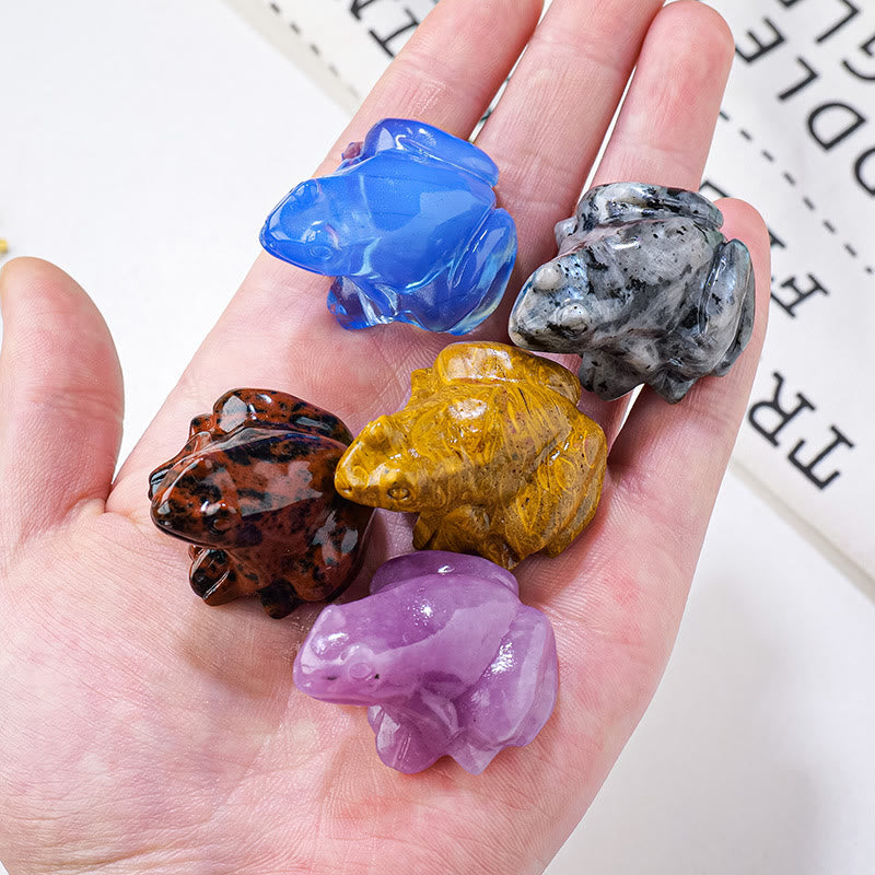 Statue de grenouille sculptée en pierre précieuse naturelle Olivenorma Décoration en pierre précieuse - image 44