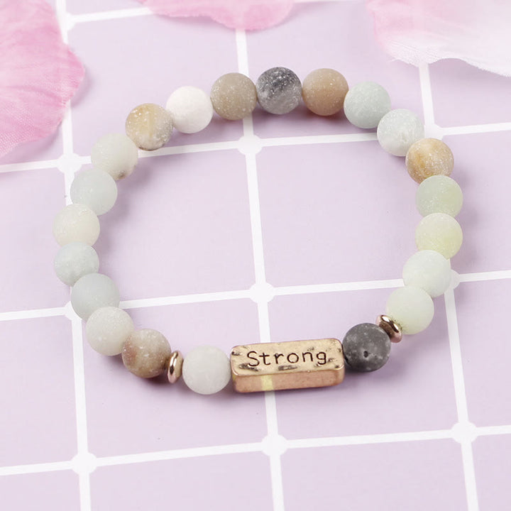 Bracelet gravé solide en pierres précieuses naturelles Olivenorma