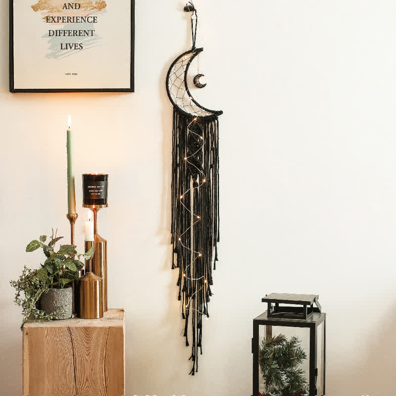 Décoration murale tissée en macramé Olivenorma Bohemian Moon Dream