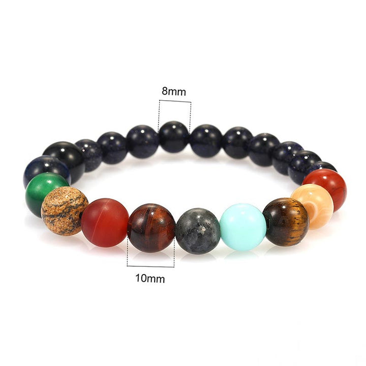 Bracelet de yoga en pierres colorées à sept chakras Cosmic Galaxy Olivenorma 