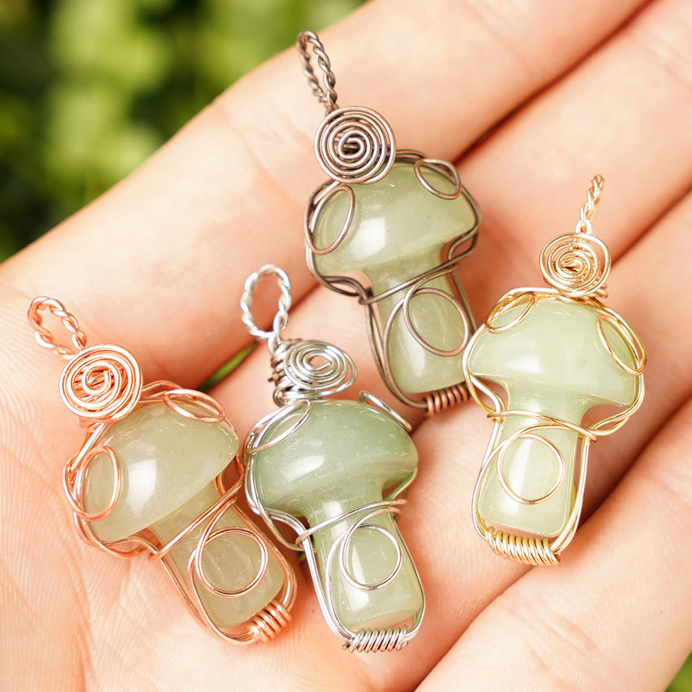 Collier en pierre de guérison naturelle Olivenorma aux champignons