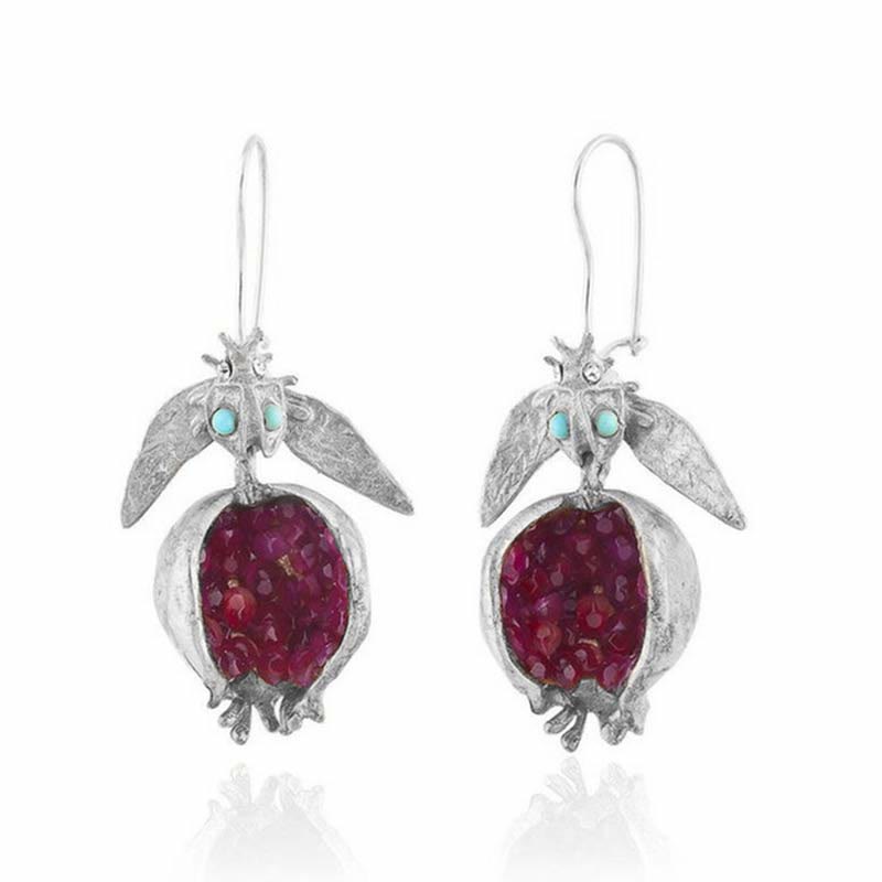 Boucles d'oreilles tendance Olivenorma en forme de graine de grenade porte-bonheur