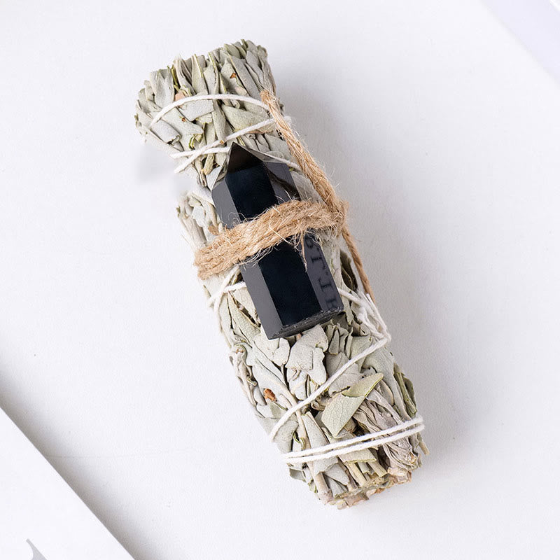 Prisme hexagonal en cristal de sauge blanche Olivenorma pour décoration d'aromathérapie 
