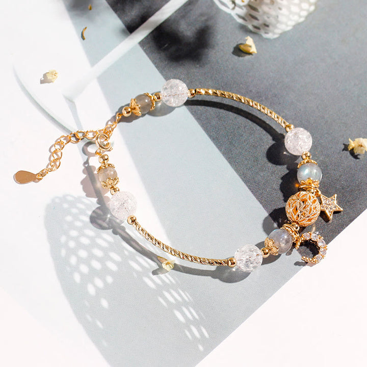 Bracelet en cristal de lune et d'étoile en labradorite Olivenorma