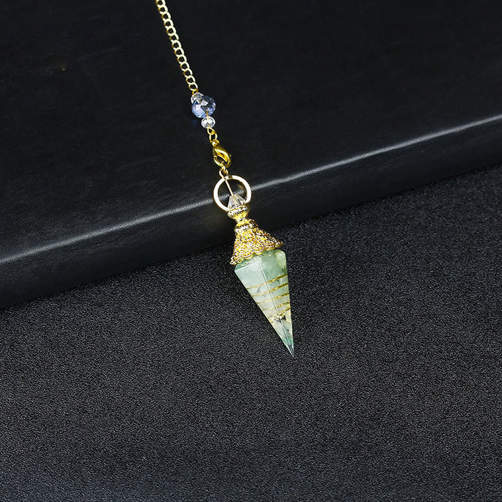 Pendule pyramidale hexagonale en cristal résineline naturelle Olivenorma