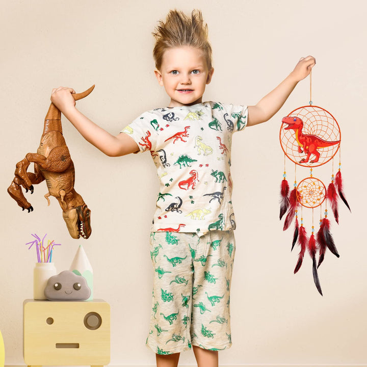 Attrape-rêves en plumes de dinosaure Olivenorma pour enfants
