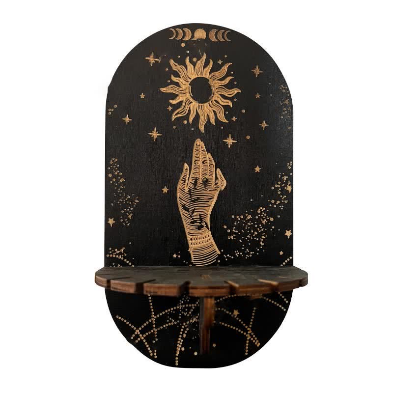 Petite étagère en bois et cristal sibylline délicate