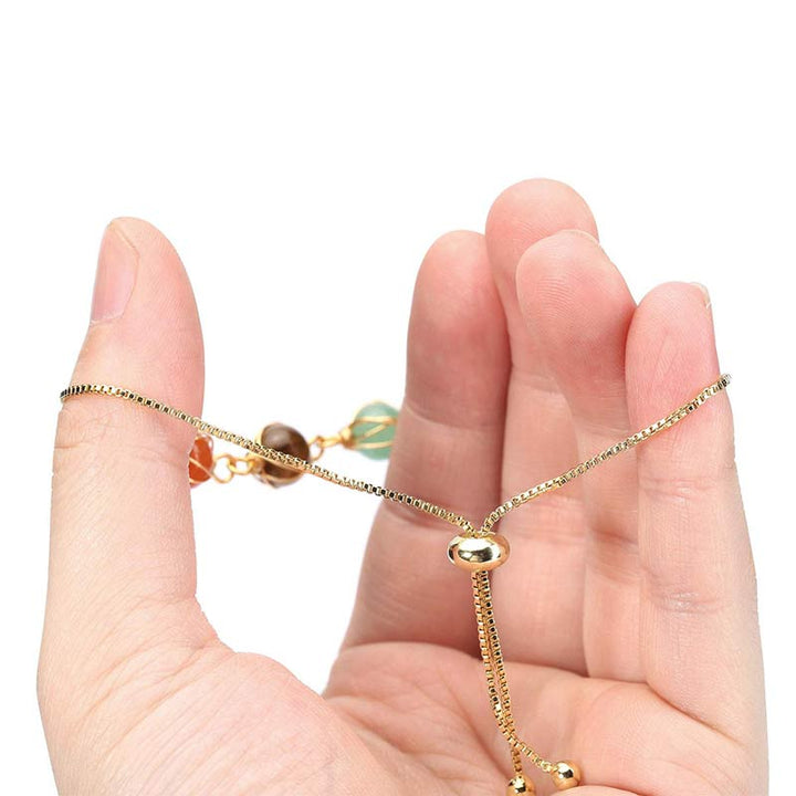 Bracelet de yoga réglable couleur or naturel Chakra