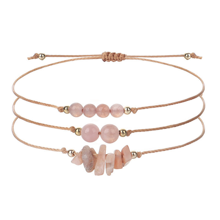 Ensemble de bracelets tressés en perles de gravier Olivenorma 