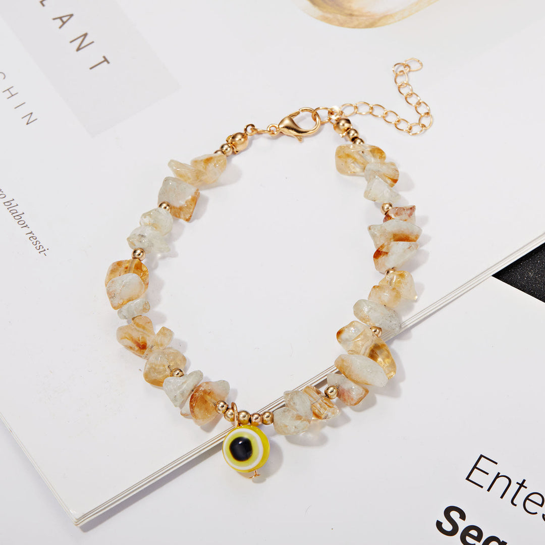 Bracelet pendentif mauvais œil en gravier de cristal naturel Olivenorma