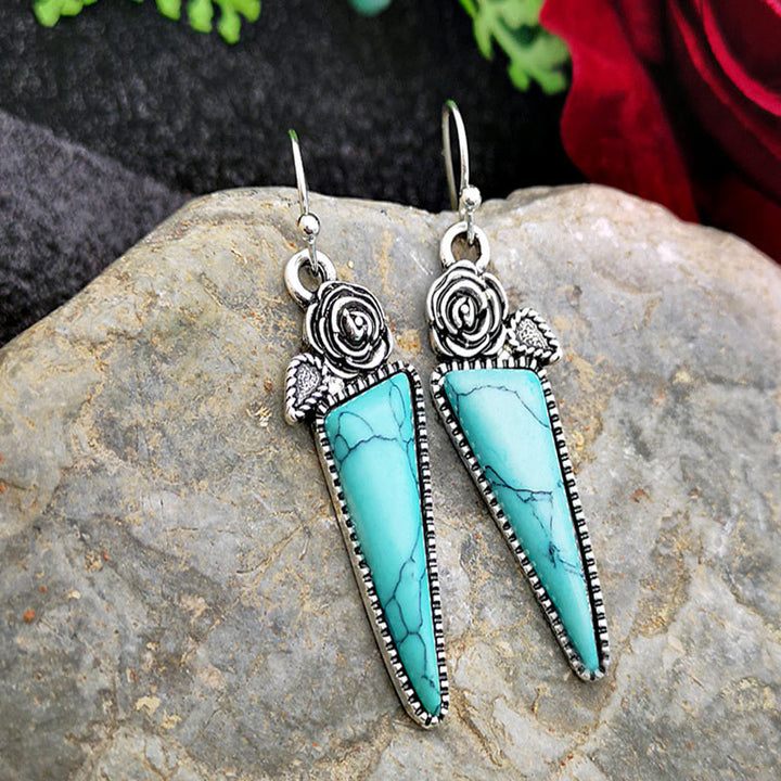 Boucles d'oreilles gouttes d'eau turquoise