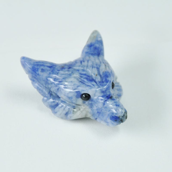 Tête de loup sculptée en cristal naturel Olivenorma, accessoire de décoration en pierres précieuses
