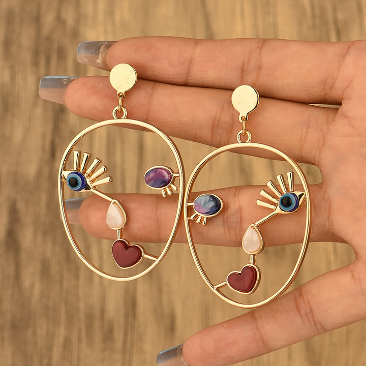 Boucles d'oreilles pendantes en agate rouge avec mauvais œilnorma Olivenorma