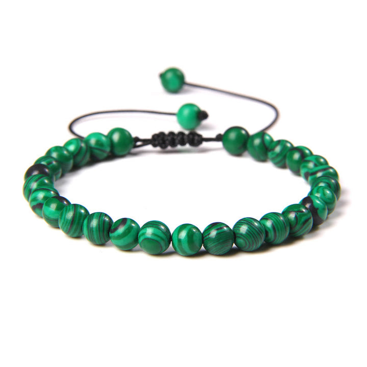 Bracelet tressé en perles de pierre naturelle de 6 mm Olivenorma