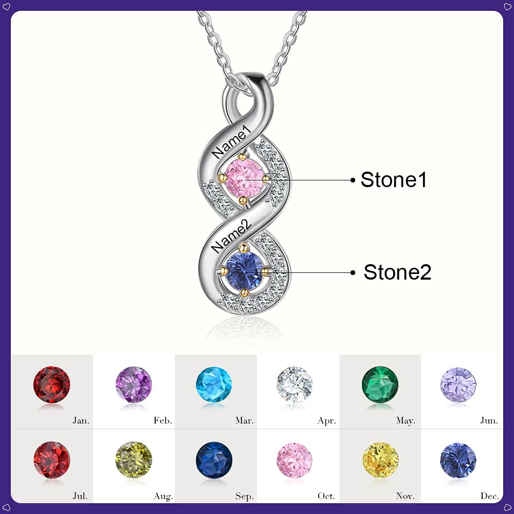 Collier avec pierre de naissance gravée pour femme Olivenorma
