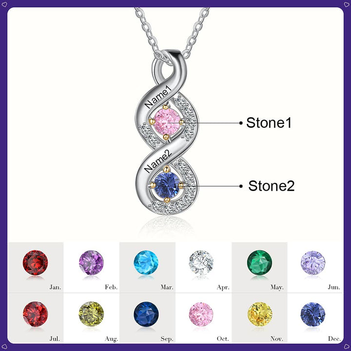 Collier avec pierre de naissance gravée pour femme Olivenorma