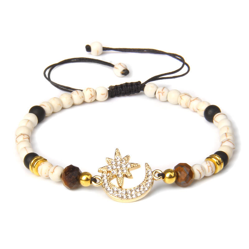 Bracelet lune et étoile en pierres précieuses Olivenorma « Moon And Starlight »