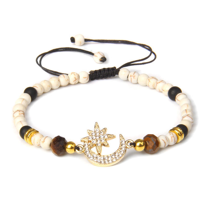 Bracelet lune et étoile en pierres précieuses Olivenorma « Moon And Starlight »